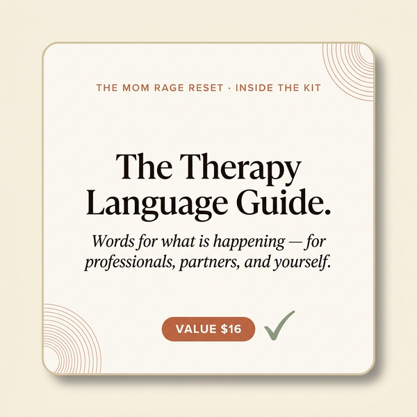 Mom Rage Reset value card - The Therapy Language Guide, value $16