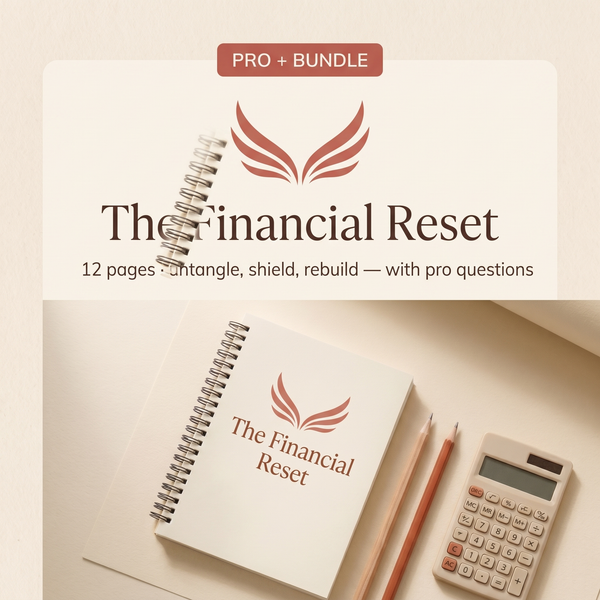 Divorce Recovery Roadmap value card - The Financial Reset