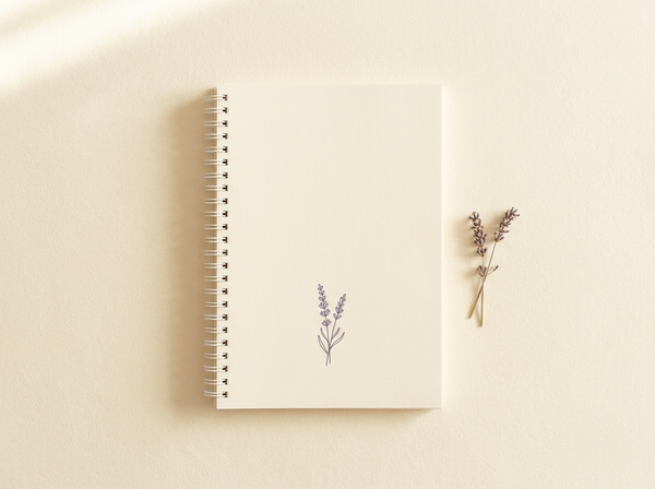 Starter Scripts workbook with lavender sprig