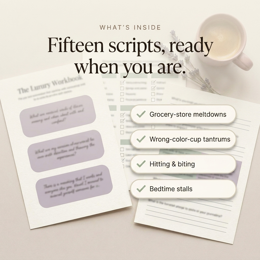 Gentle Parenting Scripts - what's inside: fifteen scripts ready when you are