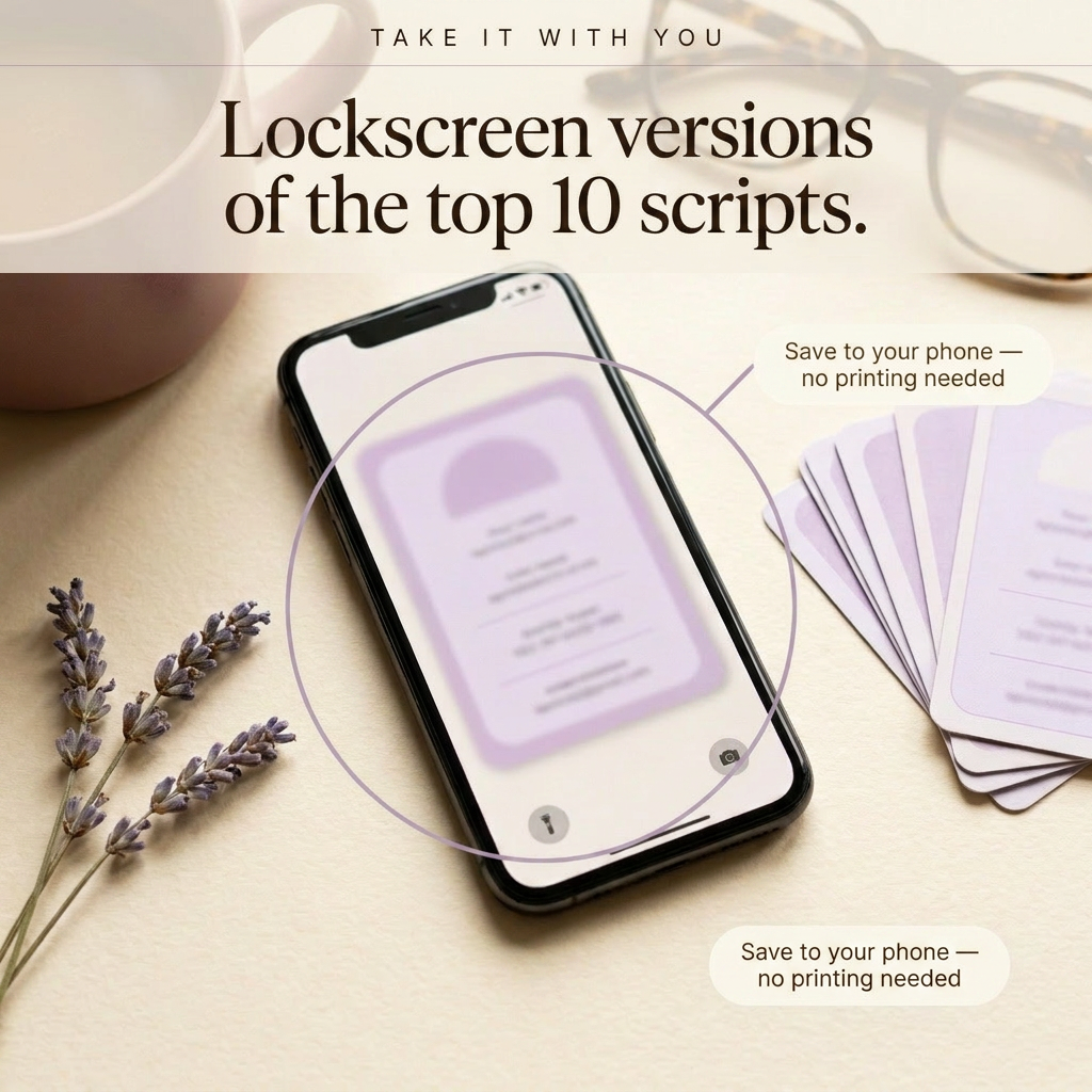 Gentle Parenting Scripts - lockscreen versions of the top 10 scripts on your phone