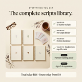 Gentle Parenting Scripts - everything you get: complete scripts library value stack