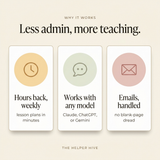 AI Teacher Prompt Pack - benefits: hours back weekly, works with any model, emails handled