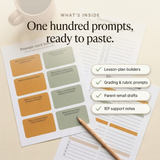 AI Teacher Prompt Pack - what's inside: one hundred prompts ready to paste