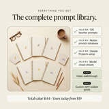 AI Teacher Prompt Pack - everything you get: complete prompt library value stack