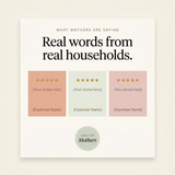 Mom Rage Reset - reviews placeholder cards and made-for-mothers badge
