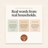 Homeschool Planner - reviews placeholder cards and made-for-multi-child-families badge