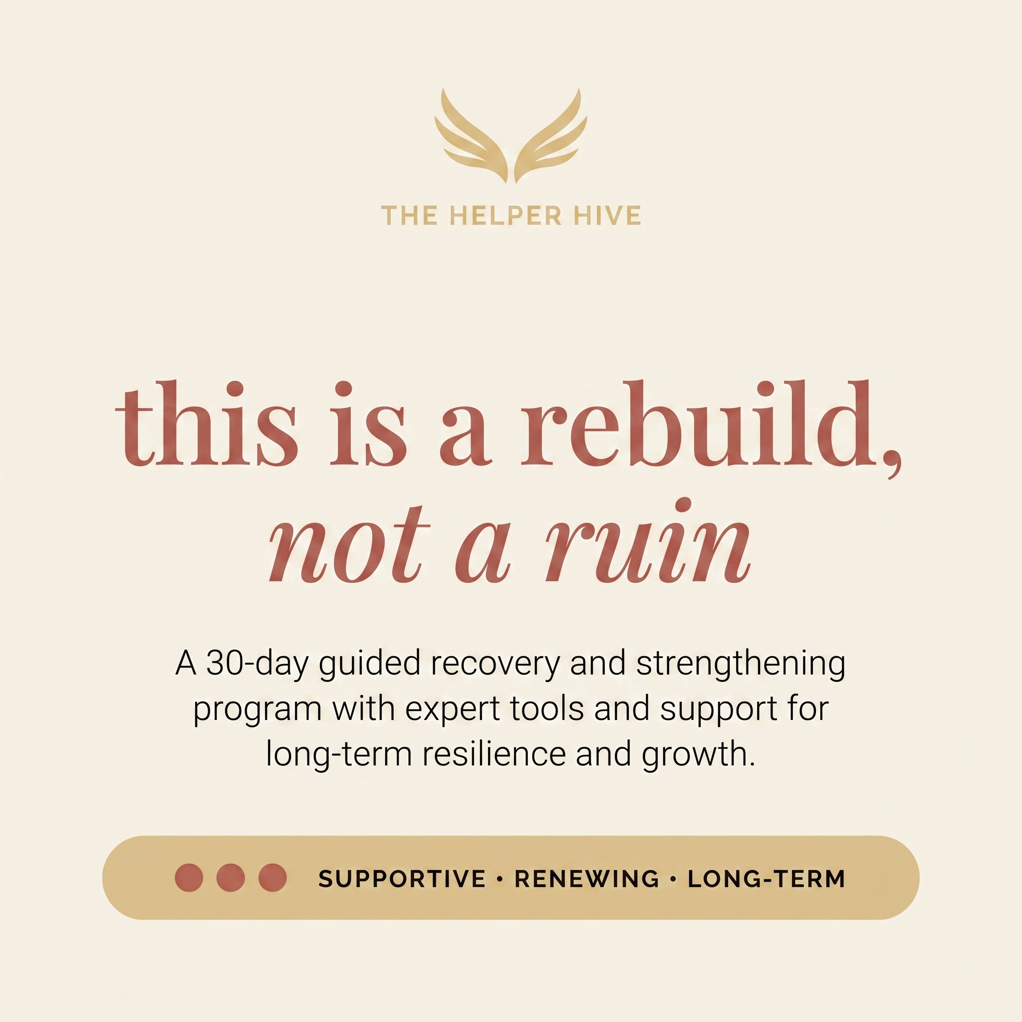 Divorce Recovery Roadmap - promise: this is a rebuild, not a ruin