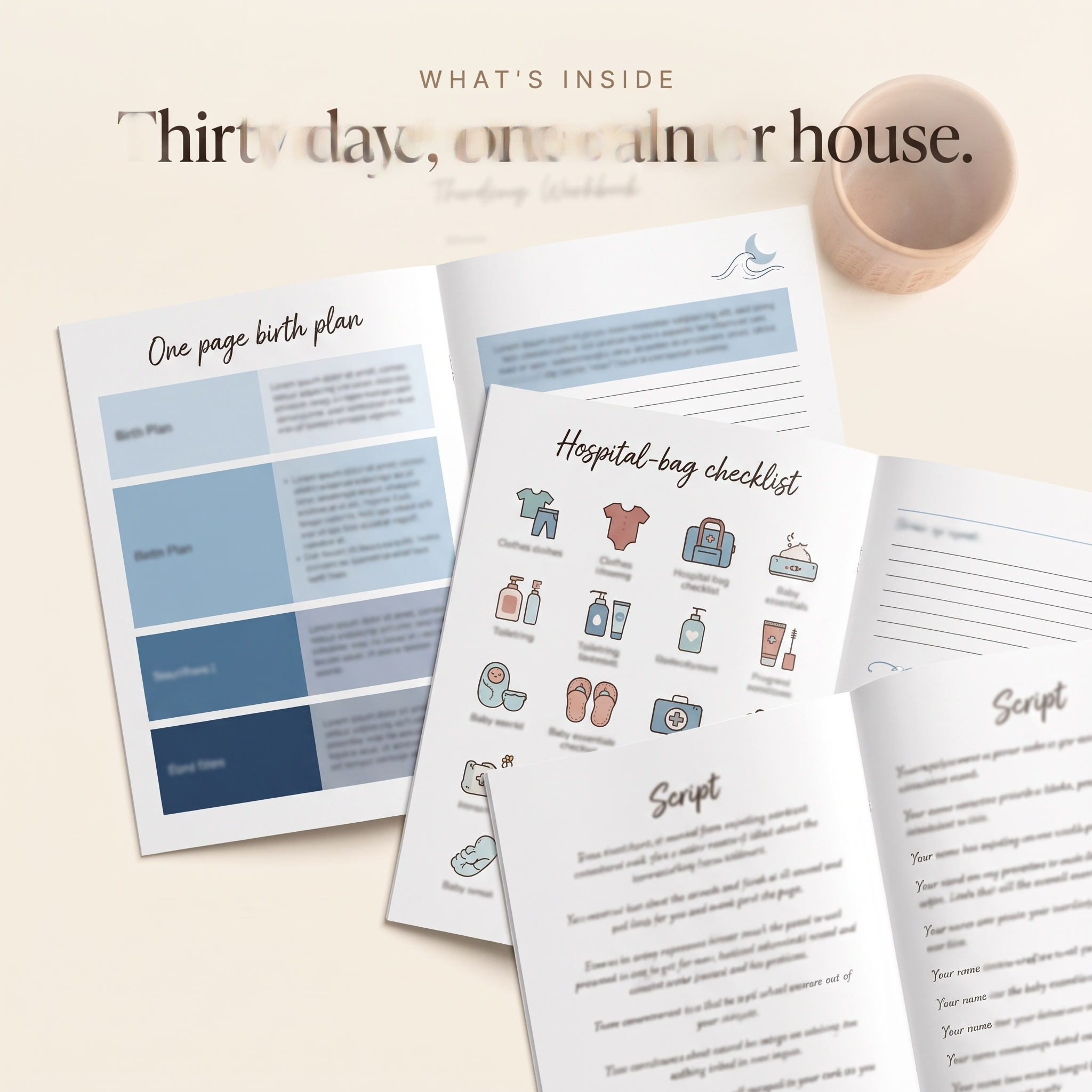 Birth Plan Bundle - what's inside: one page, three audiences
