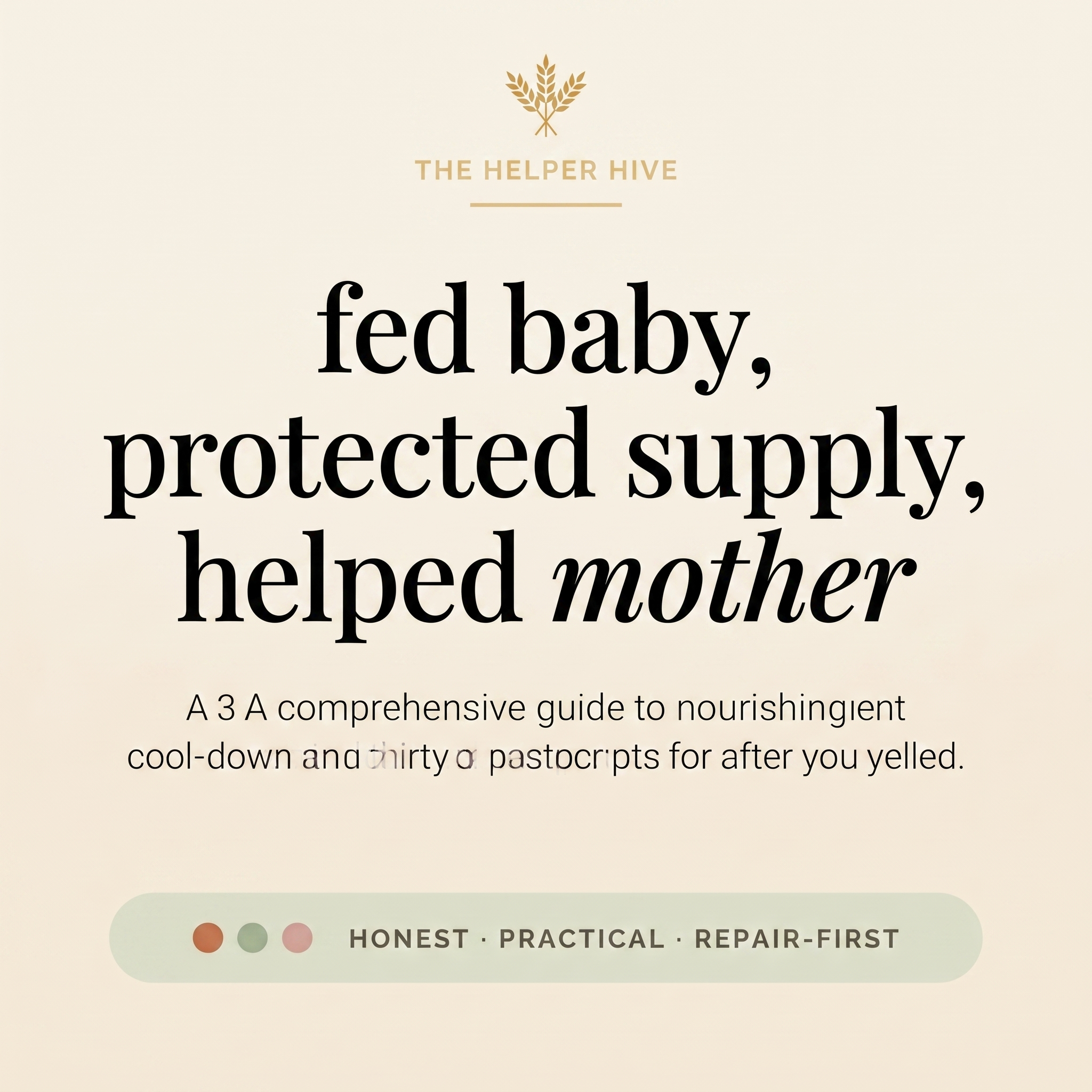 Lactation Bundle - promise: fed baby, protected supply, helped mother