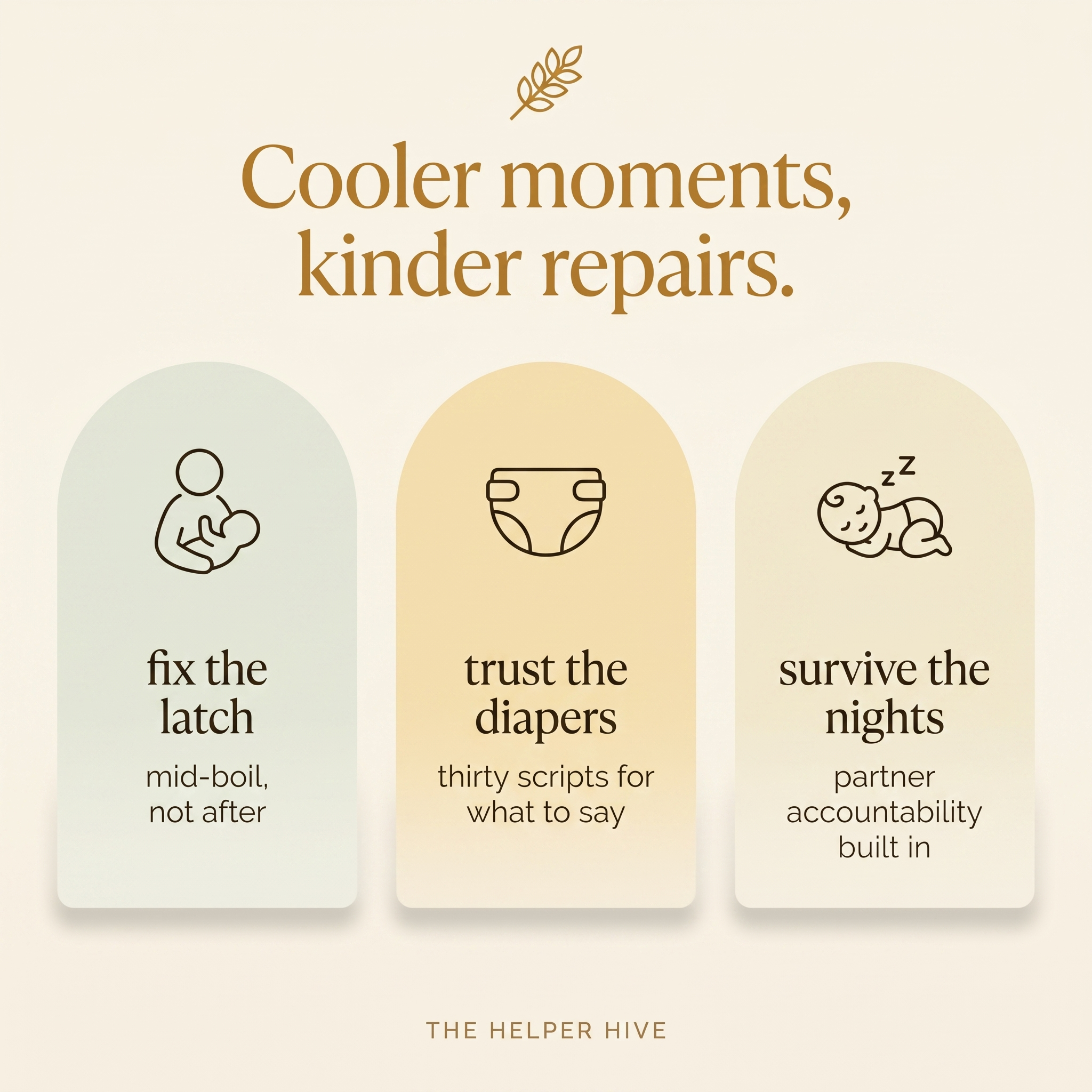 Lactation Bundle - benefits: fix the latch, trust the diapers, survive the nights