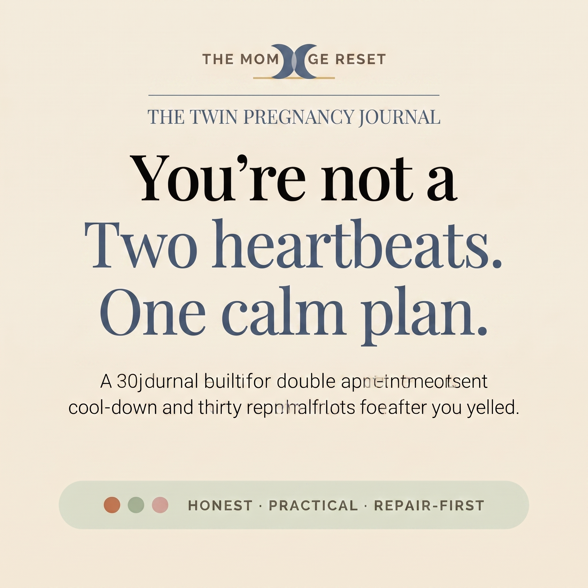 Twin Pregnancy Journal - promise: two heartbeats, one calm plan
