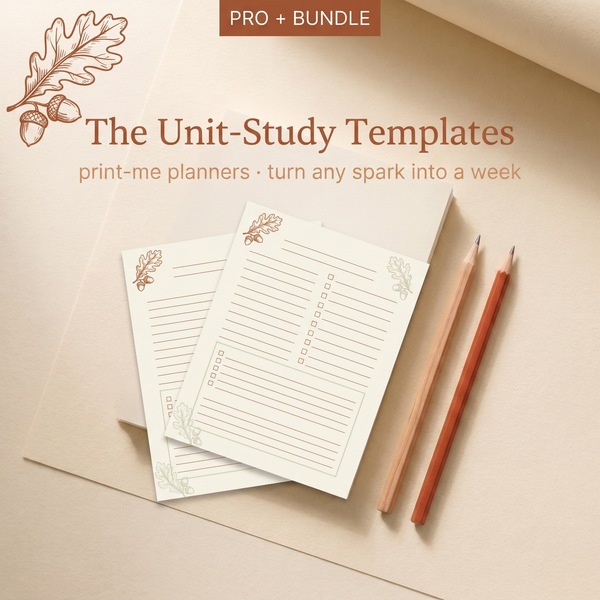 Homeschool Planner value card - The Unit-Study Templates
