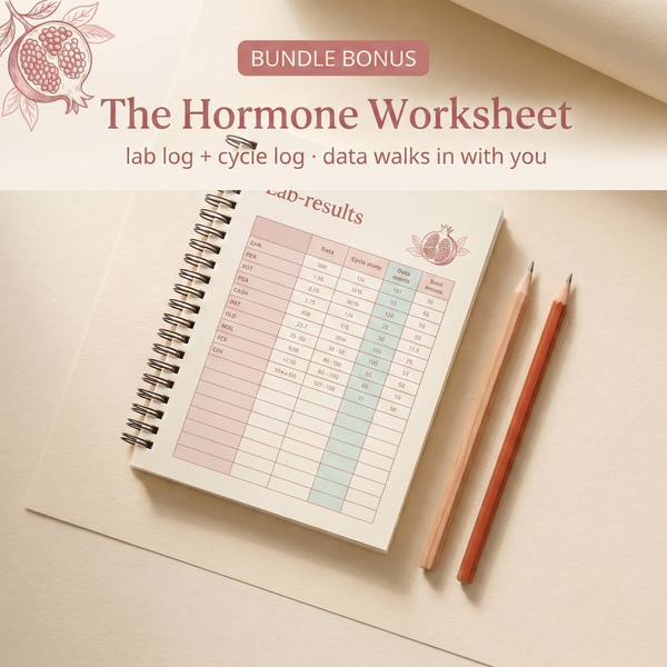 PCOS Reset bonus card - The Hormone Worksheet